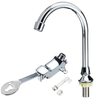 Nožno upravljani umivaonički faucet od bakra, za laboratorije; trenutačno ispiranje; tlak 1,2 MPa