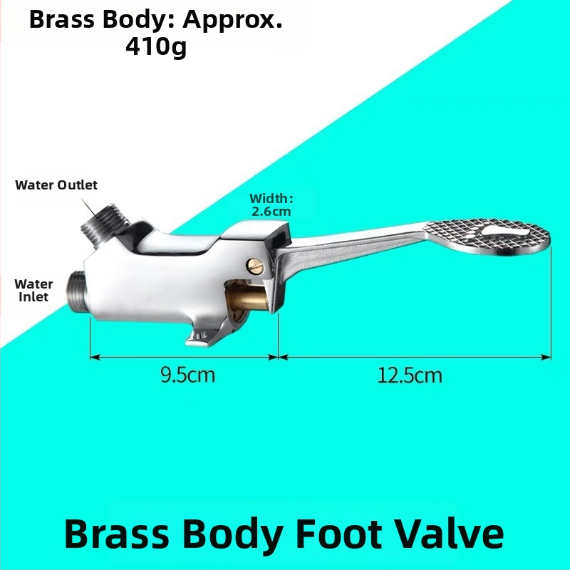 Nožný ovládaný umývadlový kohútik z meďe, pre laboratóriá; okamžité spláchnutie; tlak 1,2 MPa