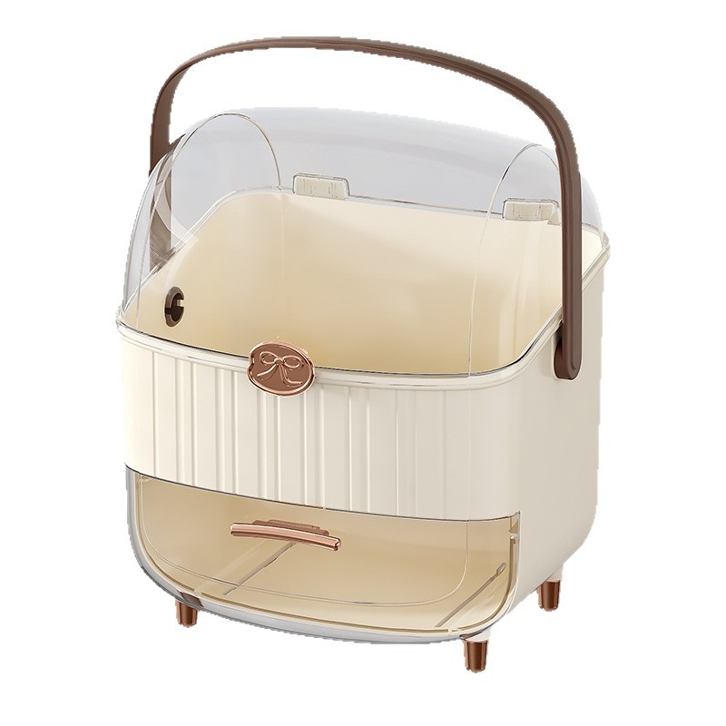 Козметична кутия за съхранение с капак, прахозащита, голям капацитет — ABS, стил лайт лукс, Love zhiyu