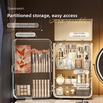 Cutie de depozitare pentru cosmetice în stil lux ușor, protecție împotriva prafului pentru masă de machiaj, organizator de birou cu sertare, capacitate 3-5 L