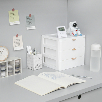 Органайзер за козметика и малки вещи, прозрачен пластмасов многослоен органайзер за бюро, стил японски, марка nice for you, без лого, без персонализация