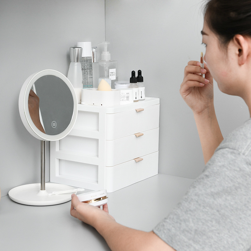 Органайзер за козметика и малки вещи, прозрачен пластмасов многослоен органайзер за бюро, стил японски, марка nice for you, без лого, без персонализация