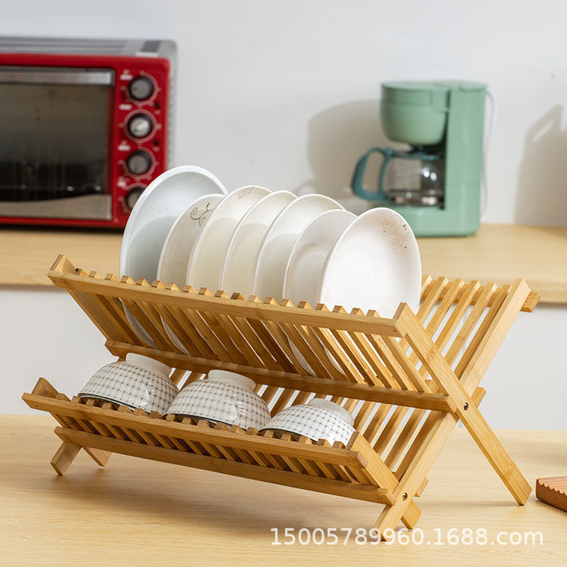 Sklopivi bambusov stalak za odvod posuđa – moderni minimalistički stil, Bamboo Mu Mu