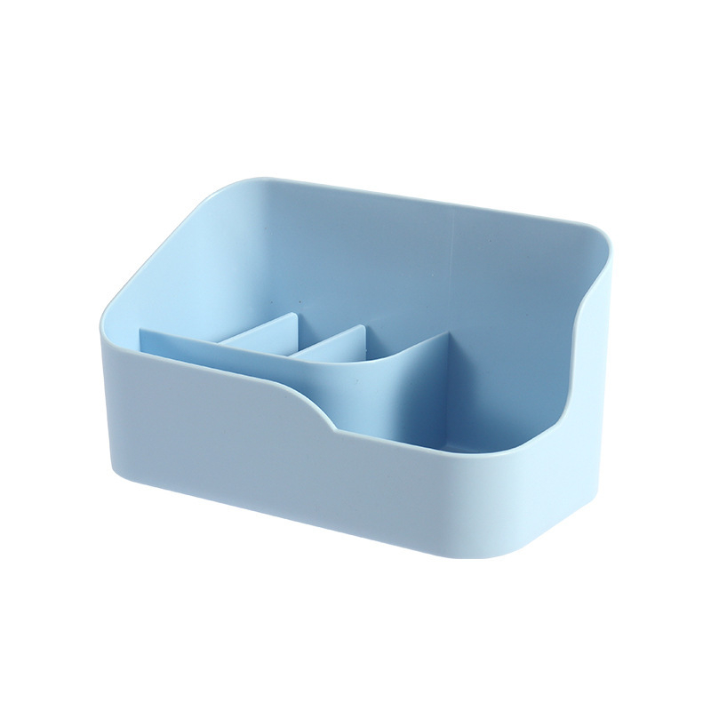 Бюро-органайзер със кутия за съхранение и държач за дистанционно, органайзер за грим и канцеларски материали – пластмасов, модерен минималистичен стил, отпечатано лого