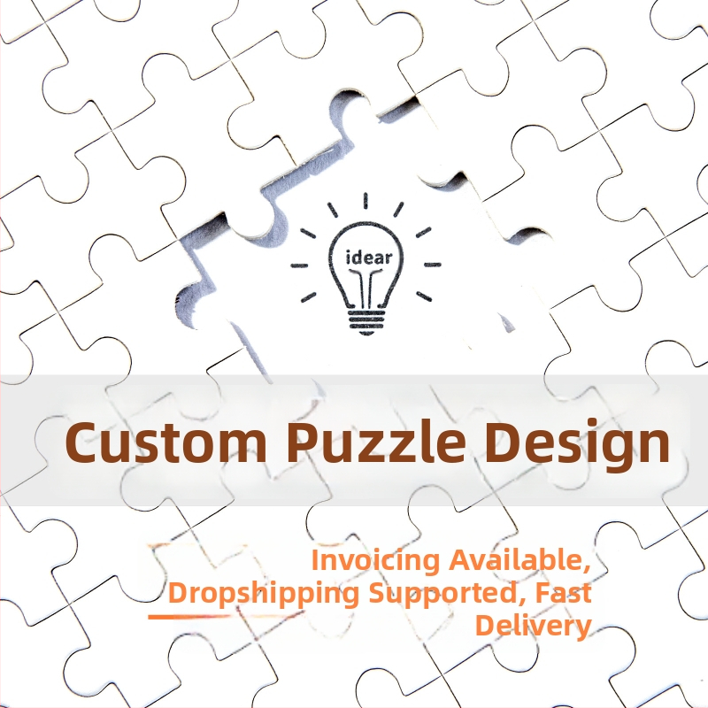 Drevený plošný puzzle — prispôsobiteľný 500/1000 dielikov, DIY s vlastnými kresbami