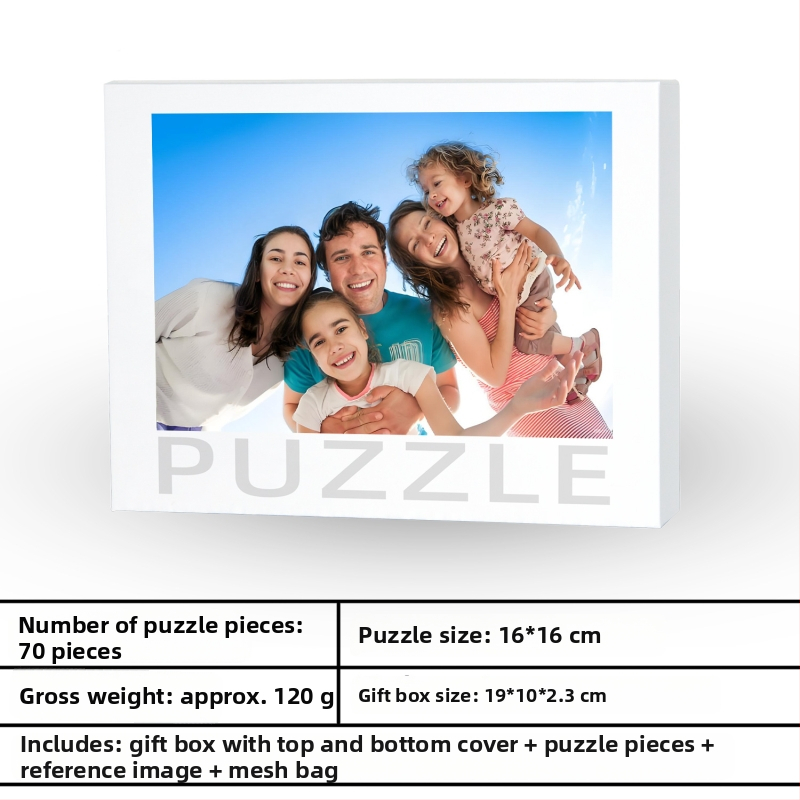 Drevený plošný puzzle — prispôsobiteľný 500/1000 dielikov, DIY s vlastnými kresbami