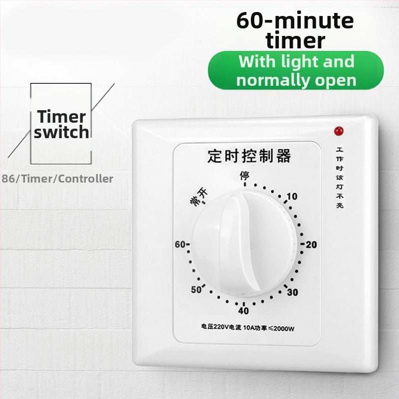 Механичен 60-минутен таймер за водна помпа, 220V, за монтаж в 86-тип корпус