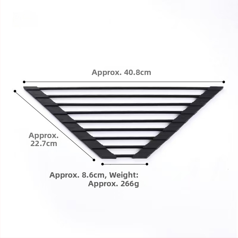 Sklopivi silikon trokutasti odvodni stalak za kuhinju (Materijal: silikon; Oblik: trokut; Funkcija: odvodni stalak za posuđe; Sklopiv)