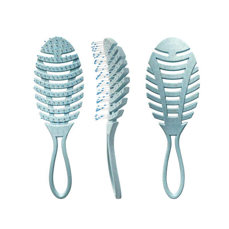 Masszázs fésű a hajhoz – búzaszalmából és nylonból, nedves és száraz használatra, Ningbo eredet