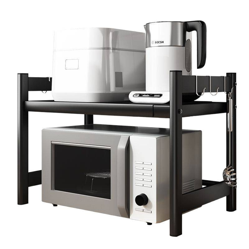 Επεκτειόμενη μεταλλική ράφι αποθήκευσης φούρνου μικροκυμάτων, πολυεπίπεδη οργάνωση πάγκου κουζίνας, επιλογές μονής ή διπλής επιπέδου