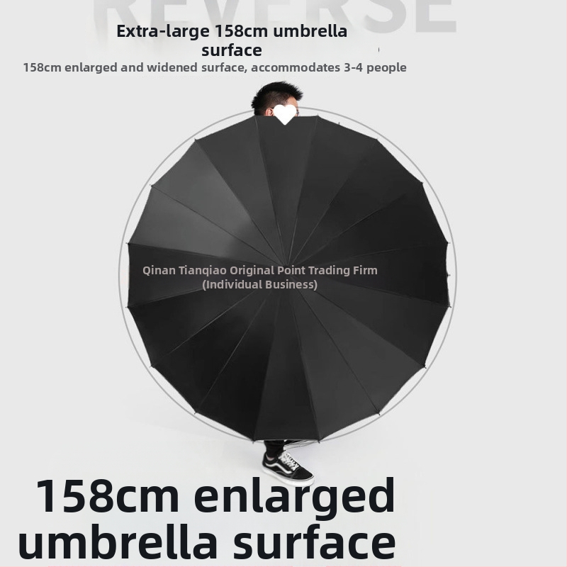 Αναστρεφόμενη ομπρέλα με ενισχυμένο αλουμινένιο σκελετό, ημι-αυτόματο κλείσιμο (Υλικό υφάσματος: Impact cloth; Πυκνότητα υφάσματος: 170t; Υλικό ακτίνων: Αλουμίνιο; Υλικό ράβδου: Αλουμίνιο; Υλικό λαβής: Αλουμίνιο)