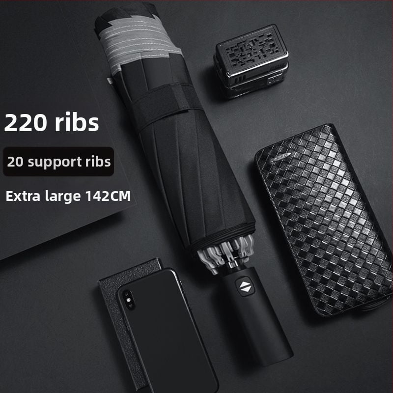 Αναστρεφόμενη ομπρέλα με ενισχυμένο αλουμινένιο σκελετό, ημι-αυτόματο κλείσιμο (Υλικό υφάσματος: Impact cloth; Πυκνότητα υφάσματος: 170t; Υλικό ακτίνων: Αλουμίνιο; Υλικό ράβδου: Αλουμίνιο; Υλικό λαβής: Αλουμίνιο)