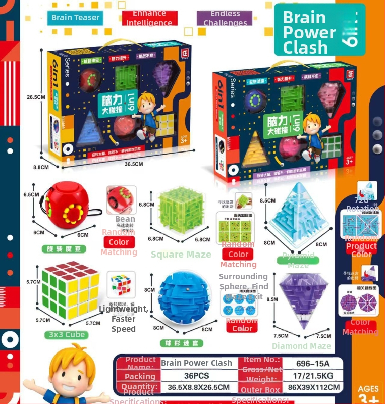 Kongming/Luban zaključani logički kocka za djecu, plastika, DIY OEM logo, uzrast 4–6 godina