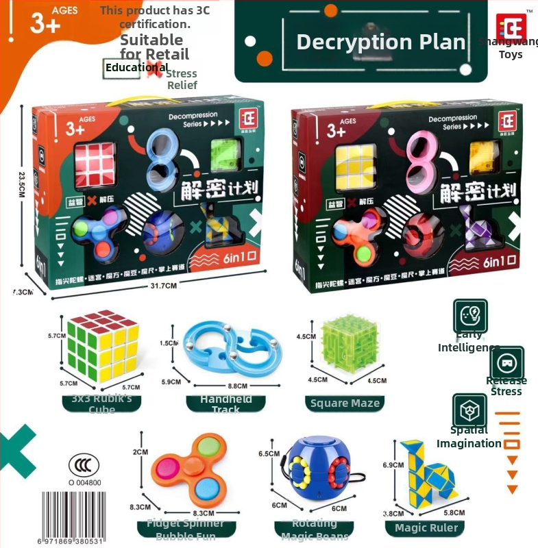 Kongming/Luban zaključani logički kocka za djecu, plastika, DIY OEM logo, uzrast 4–6 godina