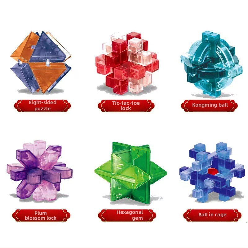 Kongming/Luban zaključani logički kocka za djecu, plastika, DIY OEM logo, uzrast 4–6 godina