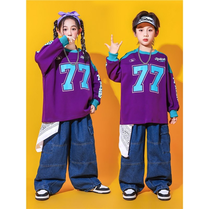 Dječji kostim za hip-hop nastupe, unisex, jesensko 2025 izdanje, 60% pamuk, za djecu iznad 8 godina (iznad 140 cm), na skladištu