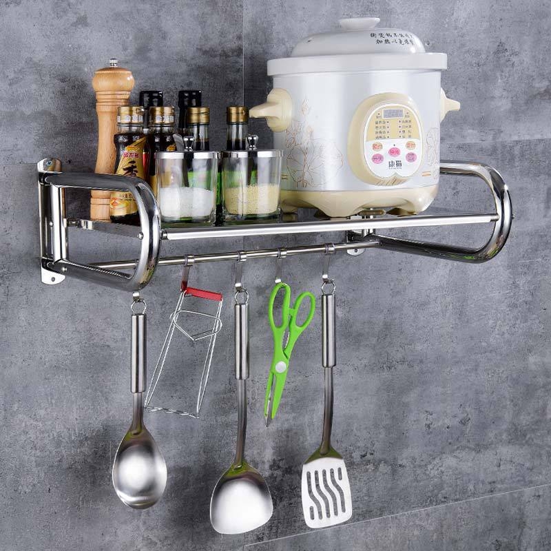 Ράφι φούρνο μικροκυμάτων από ανοξείδωτο χάλυβα, επιτοίχιο αποθηκευτικό, Μοντέλο 0211, OEM λογότυπο, Σύγχρονο μινιμαλιστικό στυλ