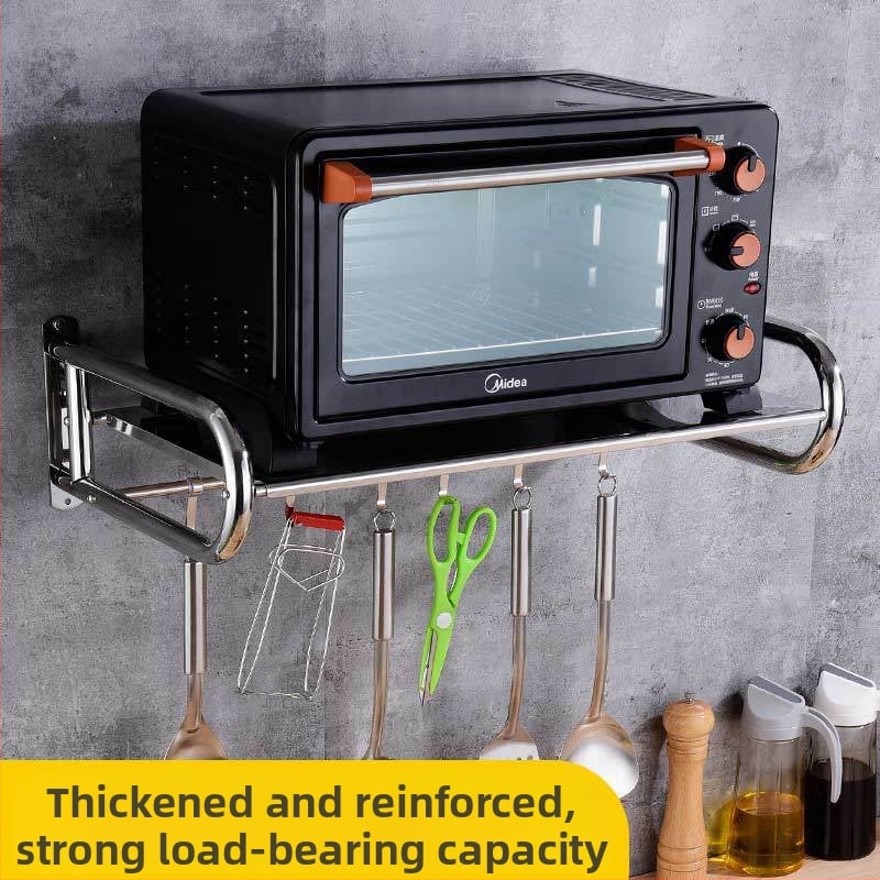 Ράφι φούρνο μικροκυμάτων από ανοξείδωτο χάλυβα, επιτοίχιο αποθηκευτικό, Μοντέλο 0211, OEM λογότυπο, Σύγχρονο μινιμαλιστικό στυλ