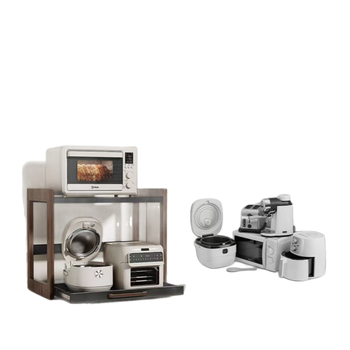 Ρυθμιζόμενο ράφι φούρνου μικροκυμάτων – στερεό ξύλο, αποθήκευση κουζίνας σε πάγκο, νέο κινεζικό στυλ, Shengjinda