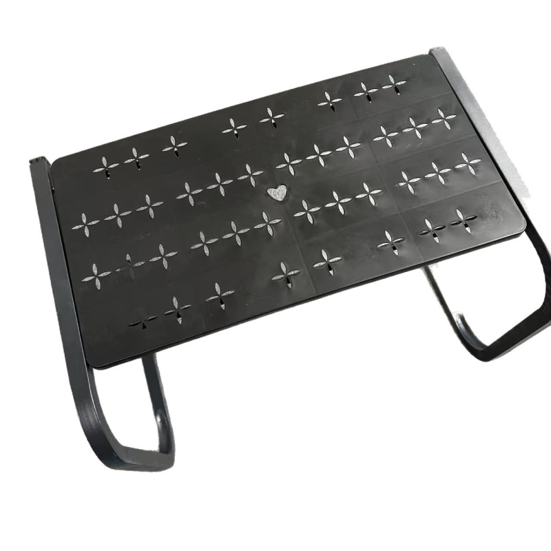 Ράφι αποθήκευσης φούρνου μικροκυμάτων για κουζίνα - αναδιπλούμενο, διόροφο ράφι για πάγκο, μέταλλο TM0019, μοντέρνος μινιμαλισμός