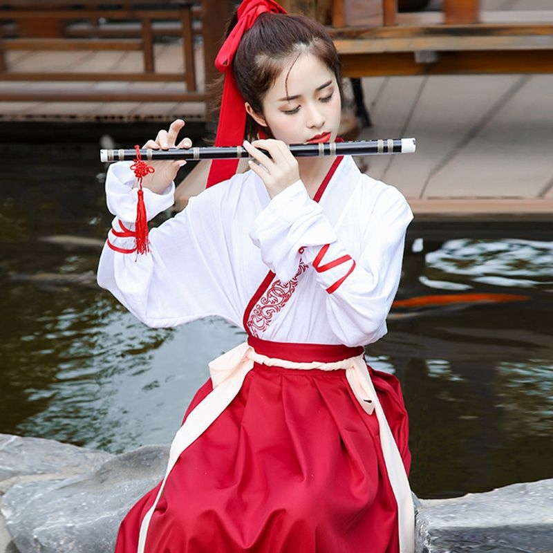 Unisex αρχαϊκό κινεζικό κοστούμι για εθνικό χορό — έμπνευση από τη δυναστεία Χάν, chenille ύφασμα με ελαστάνη (ποσοστό ελαστάνης κάτω του 30%), κωδ. 1001418178, Άνοιξη 2025