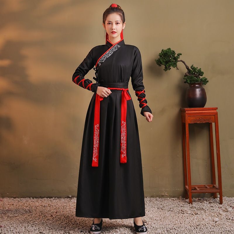 Unisex αρχαϊκό κινεζικό κοστούμι για εθνικό χορό — έμπνευση από τη δυναστεία Χάν, chenille ύφασμα με ελαστάνη (ποσοστό ελαστάνης κάτω του 30%), κωδ. 1001418178, Άνοιξη 2025