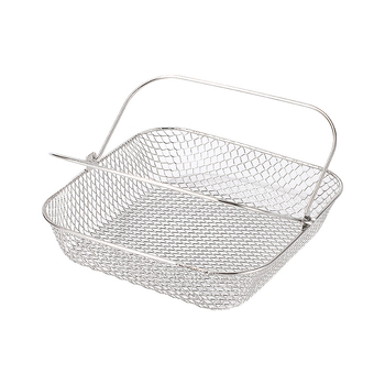 Ανοξείδωτος κάδος φριτέλας αέρος με διπλή λαβή, Haidian, μεταλλική σχάρα αποστράγγισης