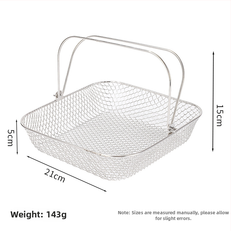Ανοξείδωτος κάδος φριτέλας αέρος με διπλή λαβή, Haidian, μεταλλική σχάρα αποστράγγισης