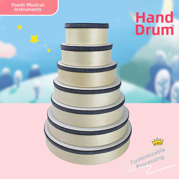 Ταμπούριν για παιδιά, σώμα από καρυδιά, μοντέλο Log tambourine, κατάλληλο για μουσική εκπαίδευση
