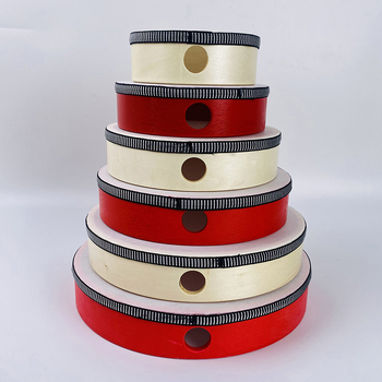 Ταμπούριν για παιδιά, σώμα από καρυδιά, μοντέλο Log tambourine, κατάλληλο για μουσική εκπαίδευση