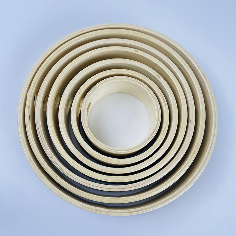 Ταμπούριν για παιδιά, σώμα από καρυδιά, μοντέλο Log tambourine, κατάλληλο για μουσική εκπαίδευση