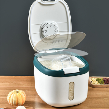 Rizs- és liszt-tároló, nedvességálló ABS műanyagból, 5–6 liter kapacitás, modern letisztult dizájn