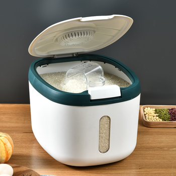 Rizs- és liszt-tároló, nedvességálló ABS műanyagból, 5–6 liter kapacitás, modern letisztult dizájn