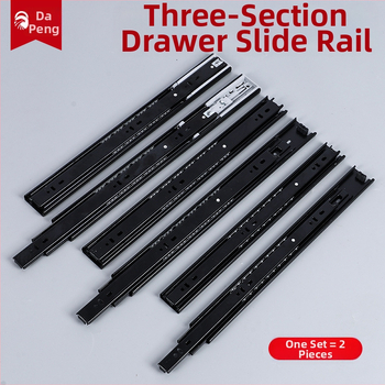 Zásuvkový posuvný vodič z ocele za studena, s tlmením a guľôčkovým ložiskom, trojsegmentová konštrukcia