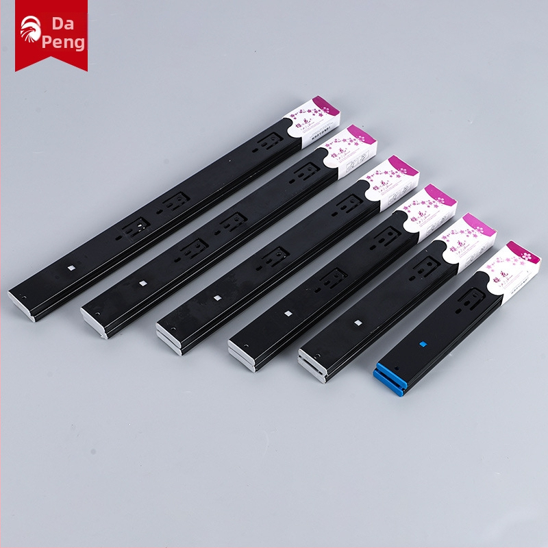 Zásuvkový posuvný vodič z ocele za studena, s tlmením a guľôčkovým ložiskom, trojsegmentová konštrukcia