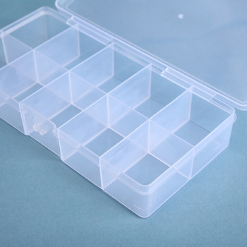 Átlátszó PP műanyag 10 rekeszes asztali tároló doboz – Modell 17.5, 1 L kapacitás