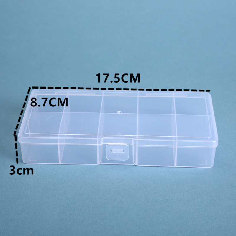 Átlátszó PP műanyag 10 rekeszes asztali tároló doboz – Modell 17.5, 1 L kapacitás