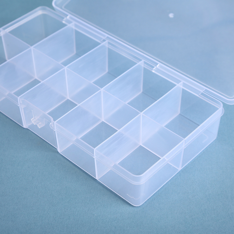 Átlátszó PP műanyag 10 rekeszes asztali tároló doboz – Modell 17.5, 1 L kapacitás