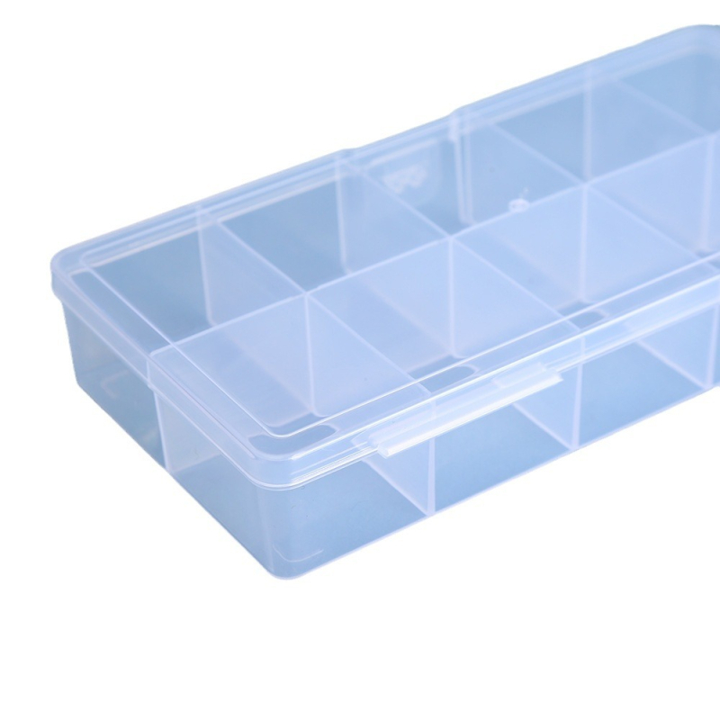 Átlátszó PP műanyag 10 rekeszes asztali tároló doboz – Modell 17.5, 1 L kapacitás