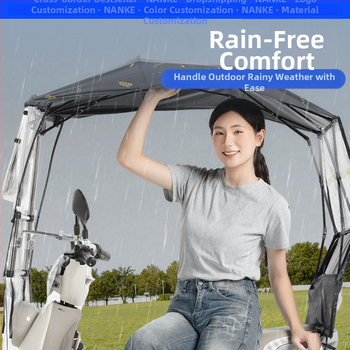 Κάλυμμα βροχής για ηλεκτρικό αυτοκίνητο - Πτυσσόμενο, συρόμενο, με διπλό πλαίσιο, Oxford ύφασμα, UV PA+ σκίαση, αποσπώμενη προστασία από άνεμο και βροχή, χειροκίνητο άνοιγμα/κλείσιμο