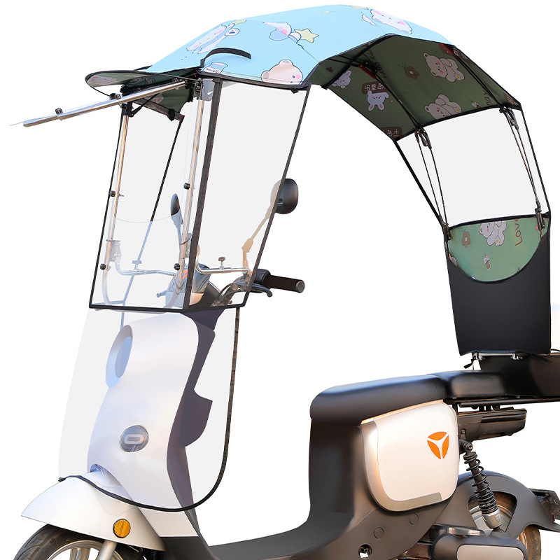 Κάλυμμα βροχής για ηλεκτρικό αυτοκίνητο - Πτυσσόμενο, συρόμενο, με διπλό πλαίσιο, Oxford ύφασμα, UV PA+ σκίαση, αποσπώμενη προστασία από άνεμο και βροχή, χειροκίνητο άνοιγμα/κλείσιμο