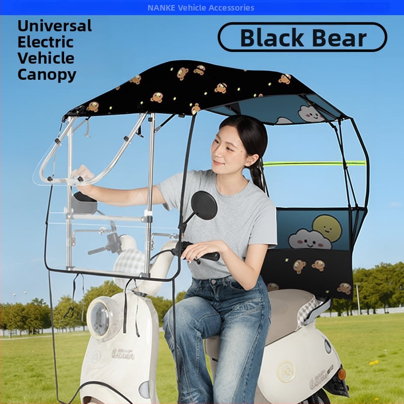 Κάλυμμα βροχής για ηλεκτρικό αυτοκίνητο - Πτυσσόμενο, συρόμενο, με διπλό πλαίσιο, Oxford ύφασμα, UV PA+ σκίαση, αποσπώμενη προστασία από άνεμο και βροχή, χειροκίνητο άνοιγμα/κλείσιμο