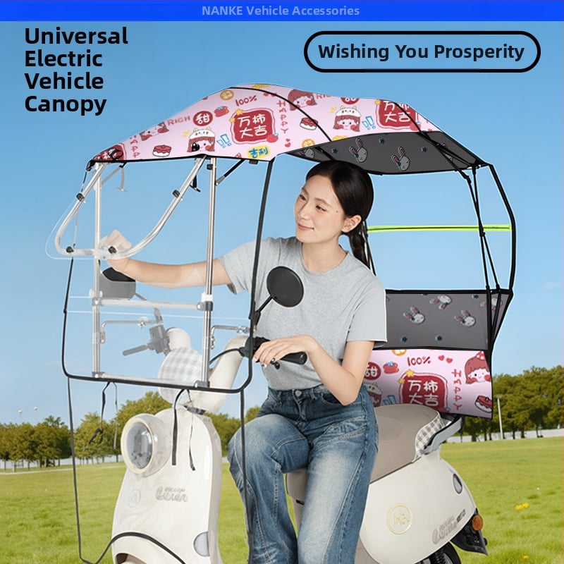 Κάλυμμα βροχής για ηλεκτρικό αυτοκίνητο - Πτυσσόμενο, συρόμενο, με διπλό πλαίσιο, Oxford ύφασμα, UV PA+ σκίαση, αποσπώμενη προστασία από άνεμο και βροχή, χειροκίνητο άνοιγμα/κλείσιμο