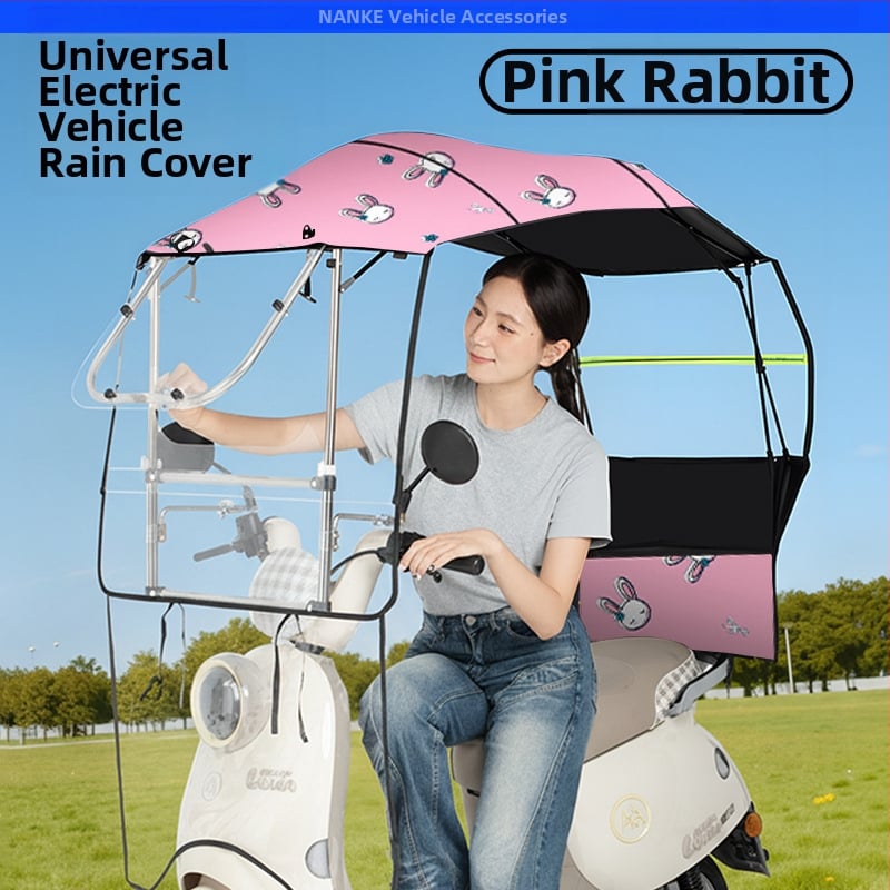 Κάλυμμα βροχής για ηλεκτρικό αυτοκίνητο - Πτυσσόμενο, συρόμενο, με διπλό πλαίσιο, Oxford ύφασμα, UV PA+ σκίαση, αποσπώμενη προστασία από άνεμο και βροχή, χειροκίνητο άνοιγμα/κλείσιμο