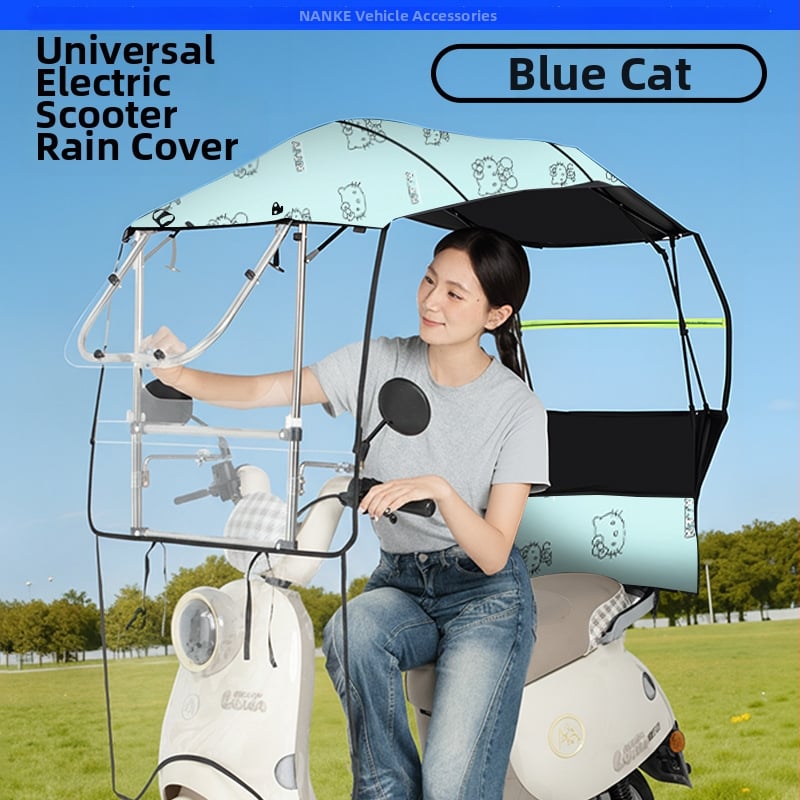 Κάλυμμα βροχής για ηλεκτρικό αυτοκίνητο - Πτυσσόμενο, συρόμενο, με διπλό πλαίσιο, Oxford ύφασμα, UV PA+ σκίαση, αποσπώμενη προστασία από άνεμο και βροχή, χειροκίνητο άνοιγμα/κλείσιμο