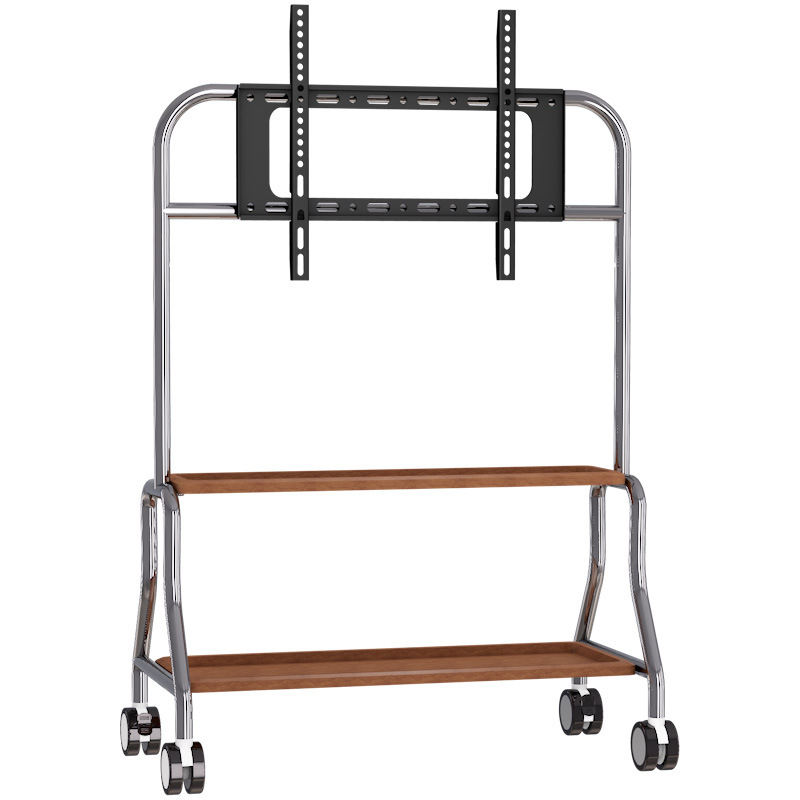 Mobilni podni stalak za televizor od nehrđajućeg čelika s kotačićima, uspravna kolica za plosne zaslone, univerzalno, baza 850×490×1230 mm, model Art cart