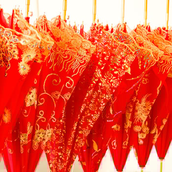 Δαντελένια ομπρέλα γάμου για νύφη, με μακριά λαβή, 8 ράβδοι, ύφασμα δαντέλας 170T, χειροκίνητο άνοιγμα