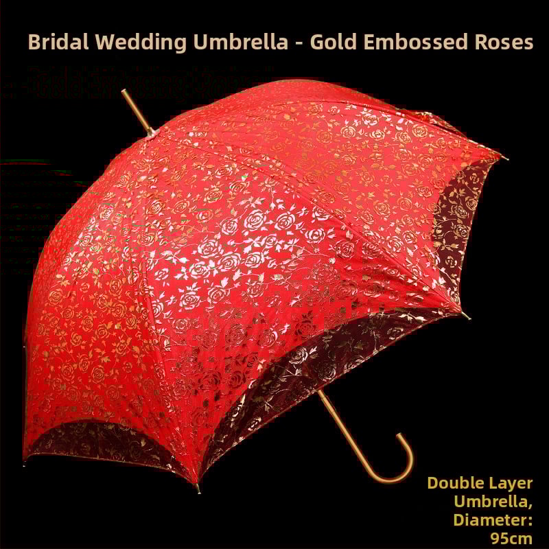 Δαντελένια ομπρέλα γάμου για νύφη, με μακριά λαβή, 8 ράβδοι, ύφασμα δαντέλας 170T, χειροκίνητο άνοιγμα