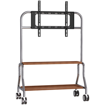 Mobilni podni TV stalak na kotačićima, konstrukcija od nehrđajućeg čelika/željeza, kompatibilan s plosnim TV-ima, model Art cart, težina 6 kg