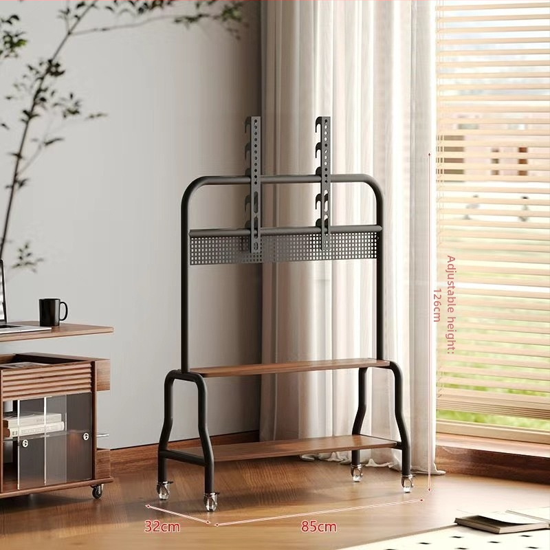 Mobilni podni TV stalak na kotačićima, konstrukcija od nehrđajućeg čelika/željeza, kompatibilan s plosnim TV-ima, model Art cart, težina 6 kg